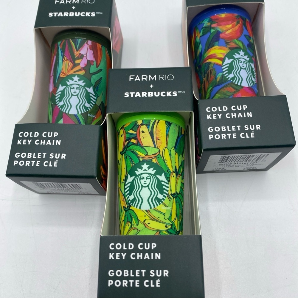 Starbucks FARM RIO Limited Cold Cup Key Chain SET OF 3 May 2025 Release NEW - Picture 2 of 3